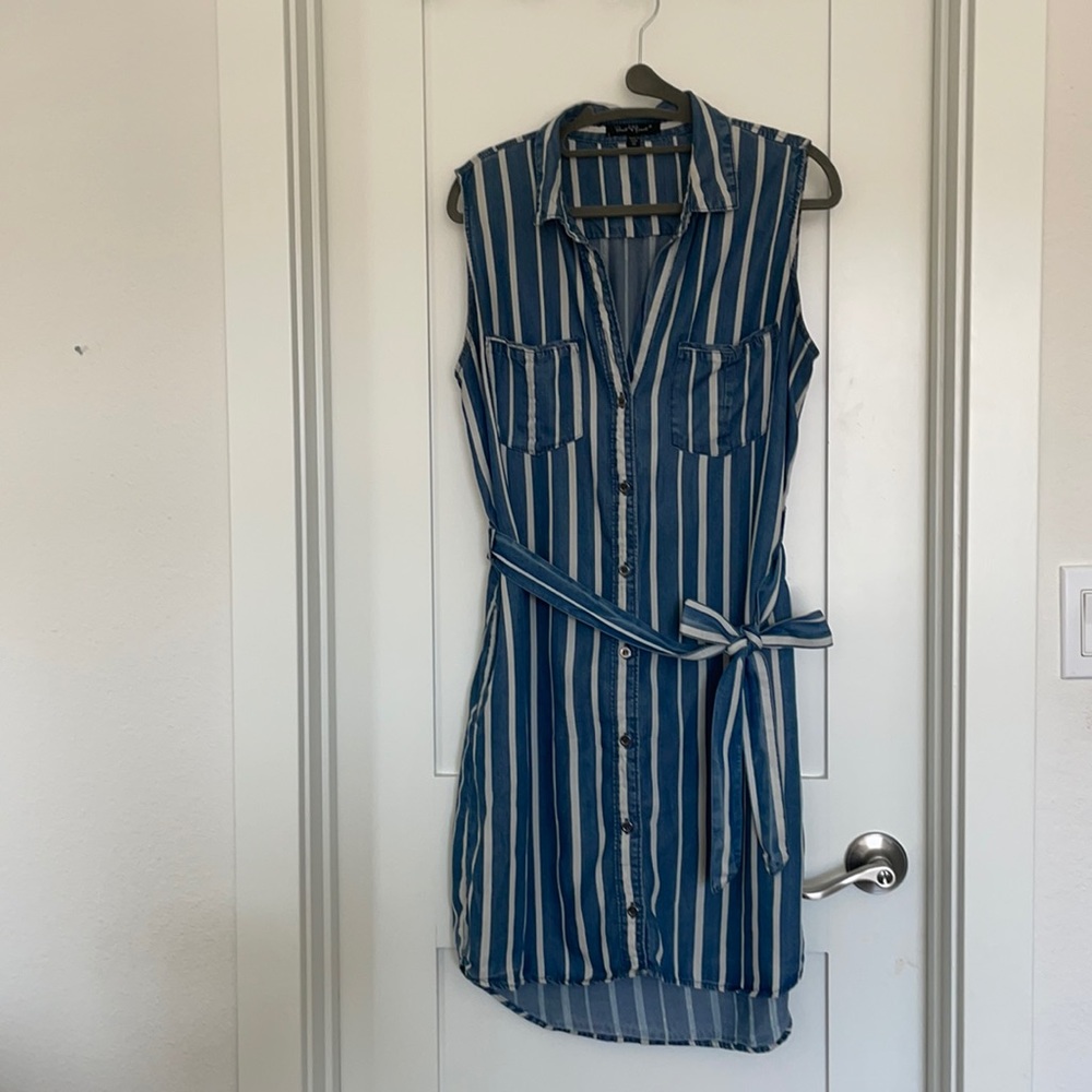 Denim button up dress
